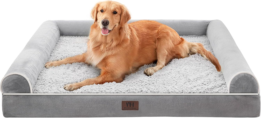 WESTERN HOME Orthopädisches Hundebett mittelgrosse Hunde hundesofa Hundecouch Hunde Bettchen mit Hoh