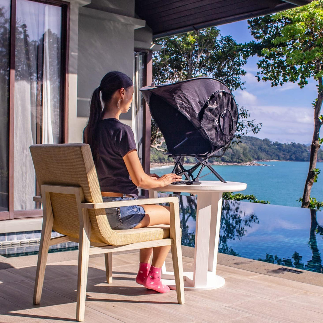 BASE12 Laptop-Sonnenschutz für den Aussenbereich, faltbar und tragbar, Blendschutz, für Laptops, Tab