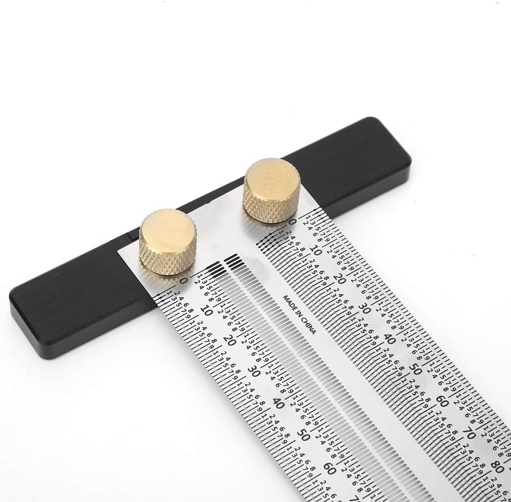 Anreisslineal Edelstahl T-Loch Lineal Präzisionsmarkierung T-Rule Carpenter Messwerkzeug zum Positio