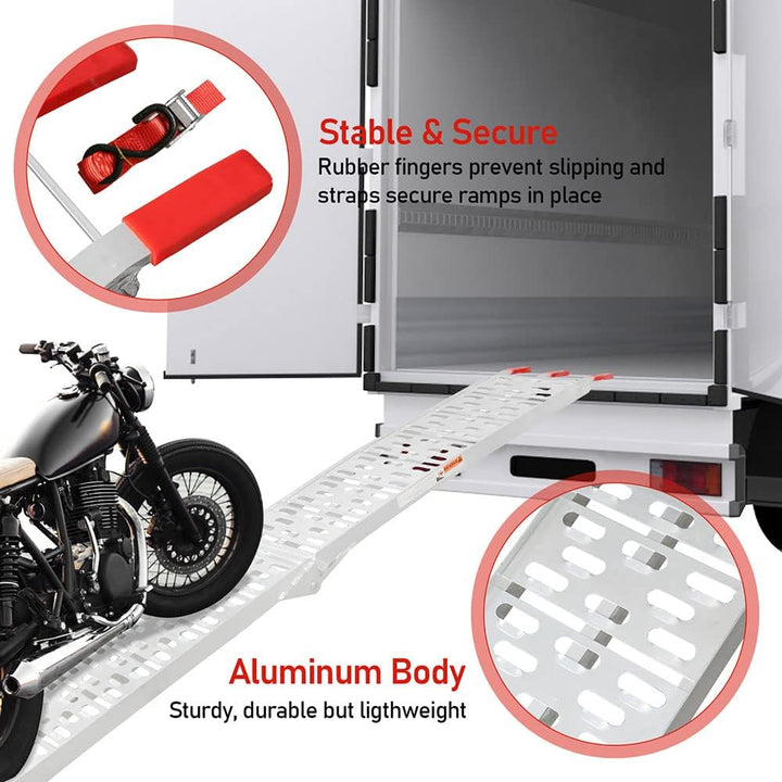 Tubiaz 1X Auffahrrampe,Klappbar Verladerampe, rutschfeste Verladeschiene, 340kg Auffahrrampen,Auto L