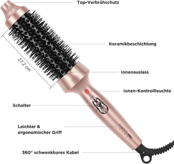 PARWIN PRO BEAUTY Thermal Brush Lockenbürste 35mm mit Heizung Keramik Turmalin Glätteisen Lockenstab
