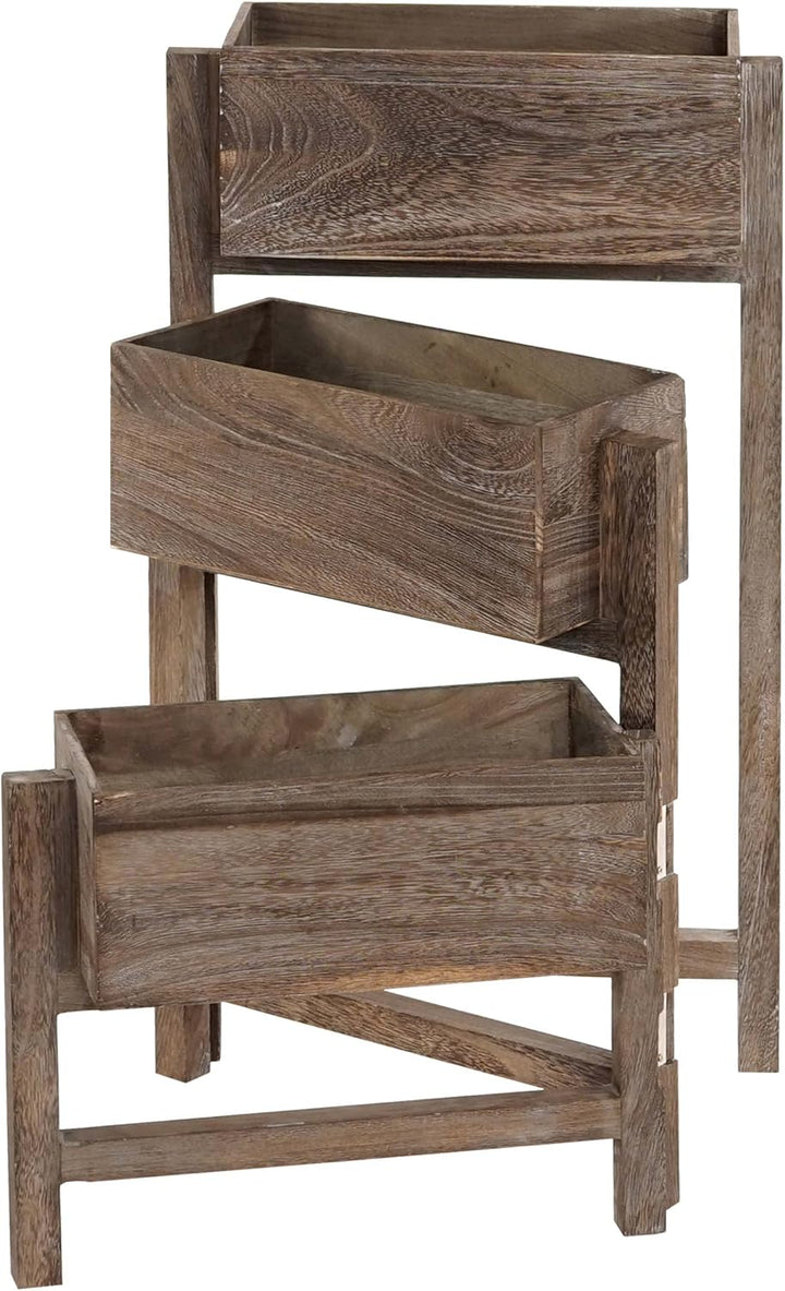 Mendler Pflanzregal T275, Standregal Blumenständer Pflanzkasten, 65x108x15cm, Holz Shabby-Look Vinta
