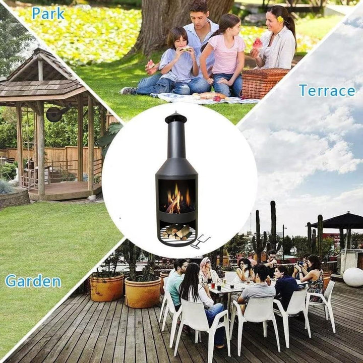 RESCH 502594 Terrassenkamin/Gartenkamin mit Funkenschutz, 45 x 135 cm, Feuerstelle HitzebestÀndig &