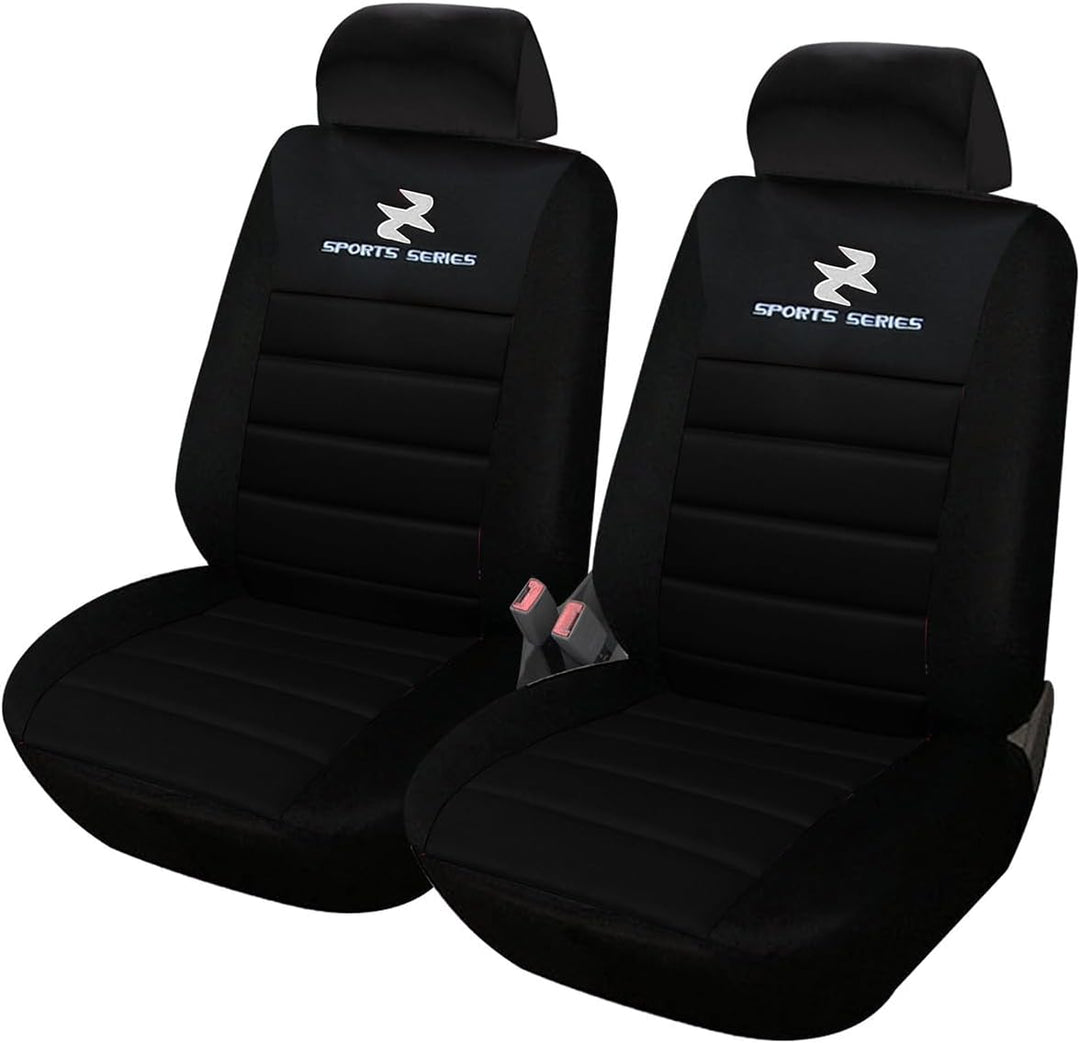 WOLTU 2er Sitzbezüge Auto Einzelsitzbezug universal Grösse, Komplettset, schwarz, schwarz