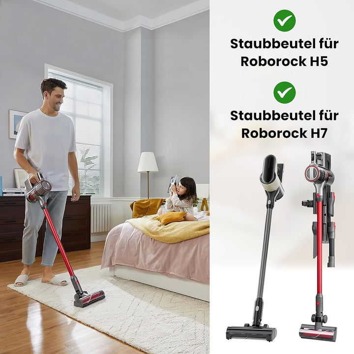 8 Stück Staubbeutel für Roborock H5 / H7 Staubsauger, 650 ml Staubsaugerbeutel Grosser Kapazität Zub