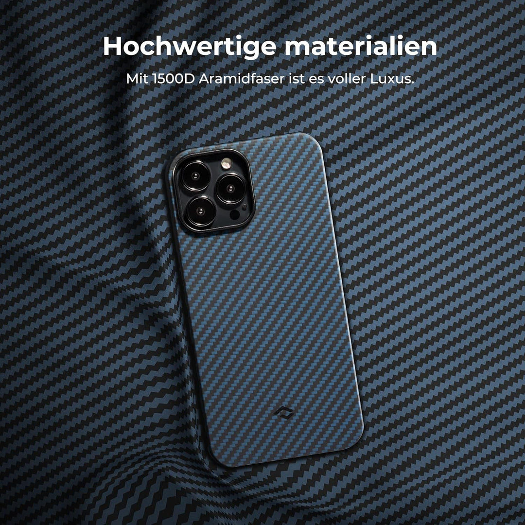 pitaka Hülle für iPhone 13 Pro Magnetische Schutzhülle Ultradünne Handyhülle aus 1500D Aramidfaser K