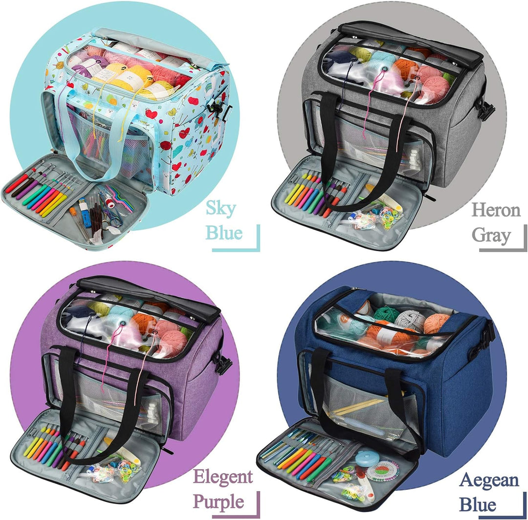 Coopay Garntasche, Basteltasche für Stricknadel-Set, Häkelset und Kreuzstich-Set zur Aufbewahrung, G