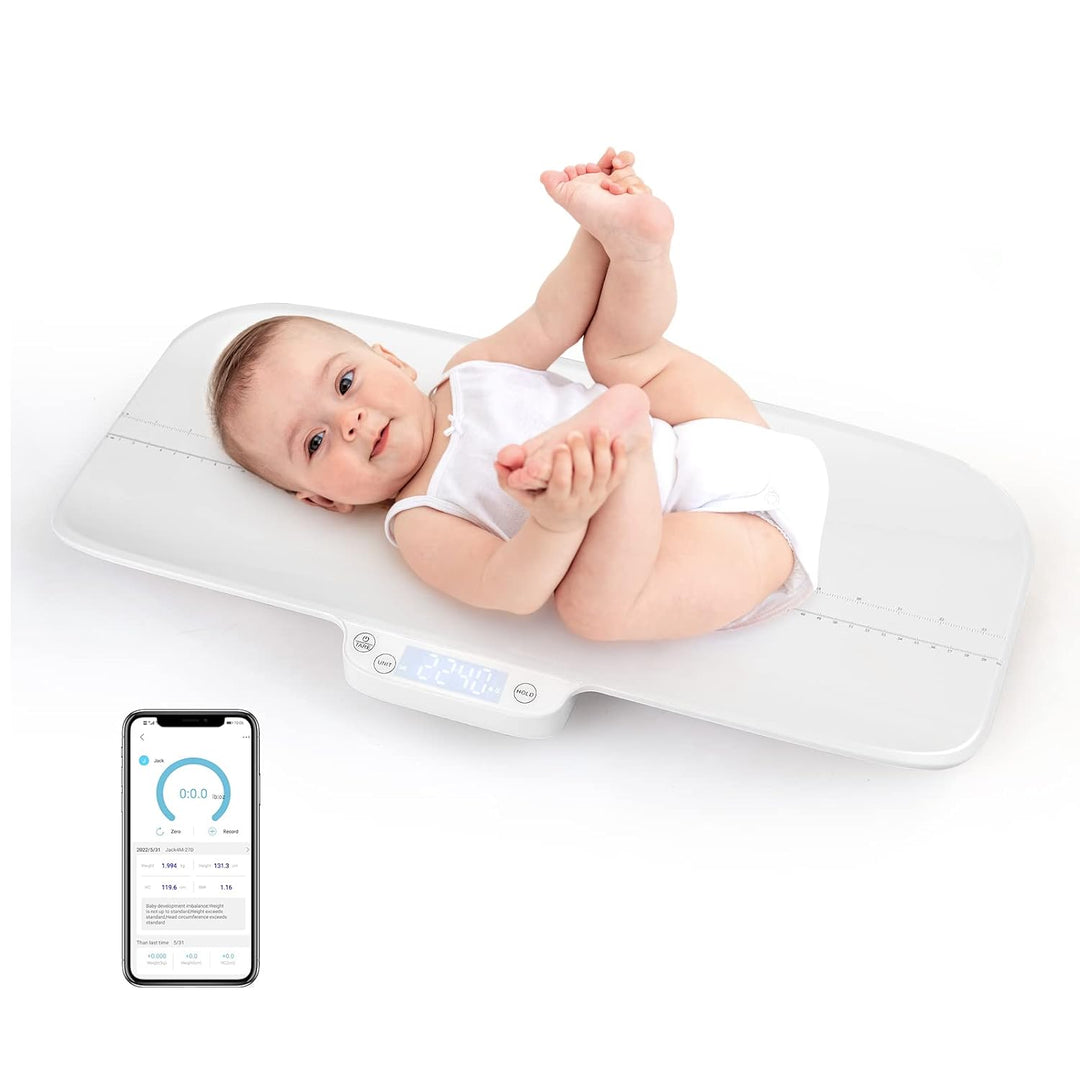 COSTWAY Babywaage Digtal, multifunktionale Bluetooth Kinderwaage bis 30kg Tragkraft, SĂ€uglingswaage