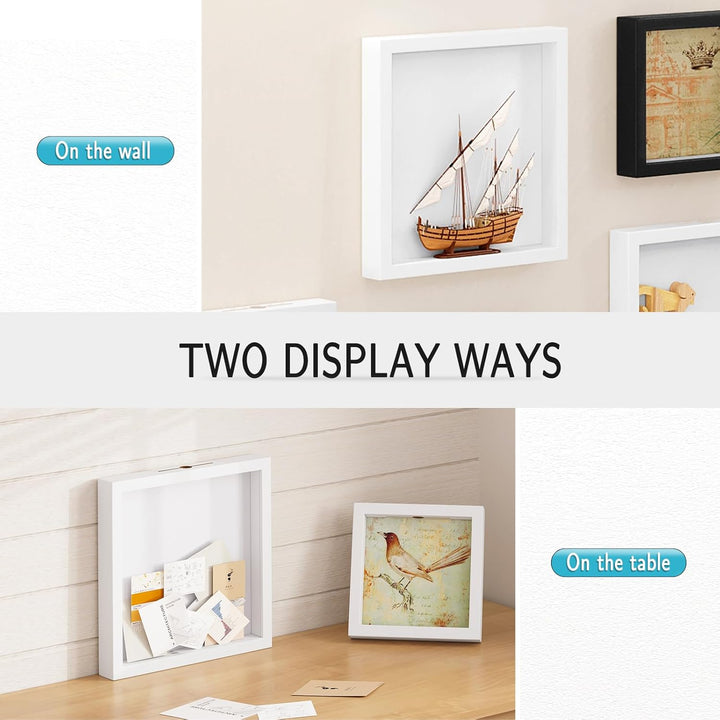 EUGAD 3D Bilderrahmen zum Befüllen, Objektrahmen Spardose 30x30 cm, tiefer Rahmen für Objekte bis 3