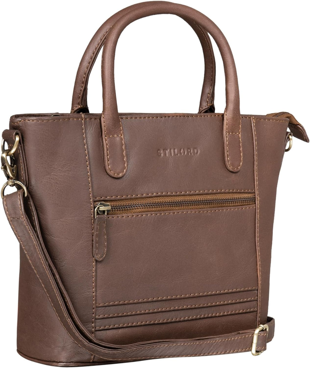 STILORD 'Meghan' Leder Handtasche Damen Umhängetasche Klein Ledertasche für Frauen zum Umhängen und