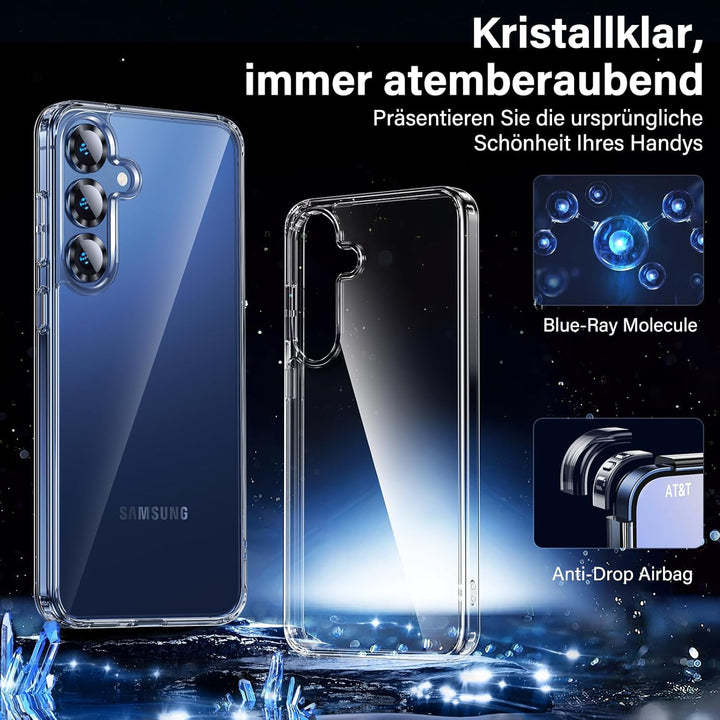 UniqueMe für Samsung Galaxy S25 Hülle - Handyhülle für Samsung S25 Case, 5 in 1 Set Rundumschutz Sch