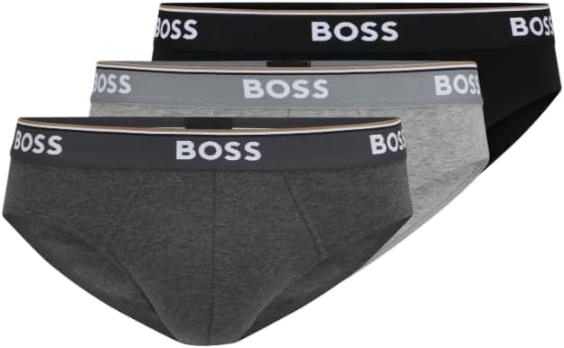 BOSS Herren Slip (3er Pack) S Grau/Anthrazit/Schwarz, S Grau/Anthrazit/Schwarz