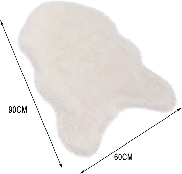 WOLTU Fellteppiche Schaffell, Kunstfell Lammfellimitat Teppich flauschig, Longhair Fell Optik, Dekof