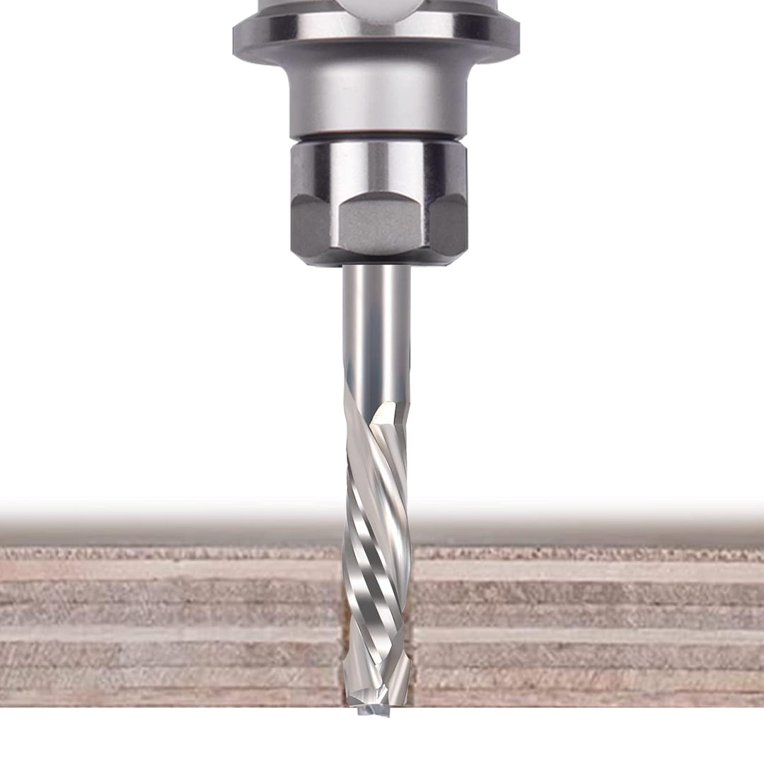 EU_HOZLY 3.175x15mm UP & DOWN Schneiden Sie zwei Flöten Spiral Hartmetallwerk Werkzeugschneider für