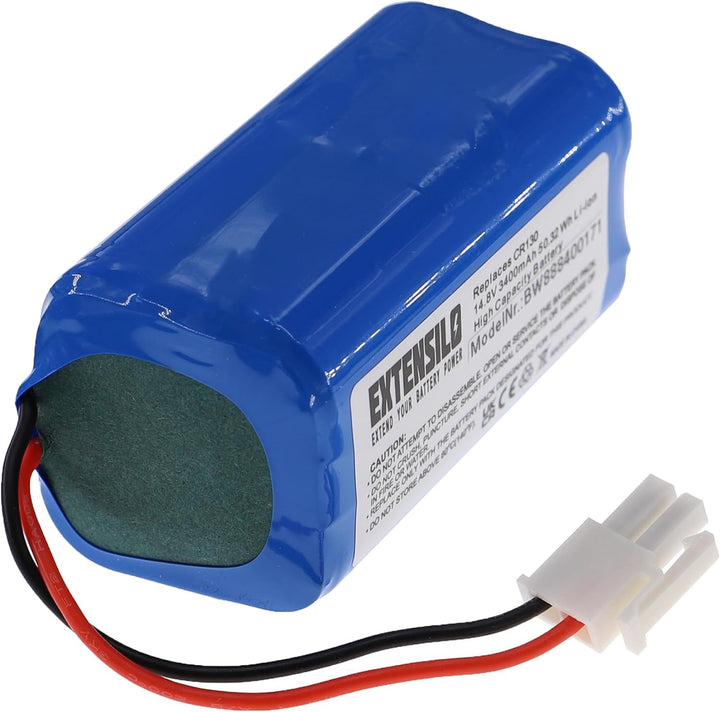 EXTENSILO Akku kompatibel mit Zaco A4, A6, A8, A9, A8s, A9s Home Cleaner Heimroboter (3400 mAh, 14,8
