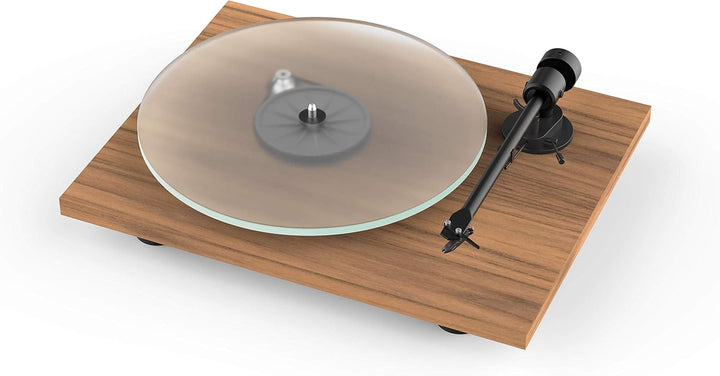 Pro-Ject T1, Audiophiler Einstiegs-Plattenspieler der neuen Generation (Walnuss), Walnuss