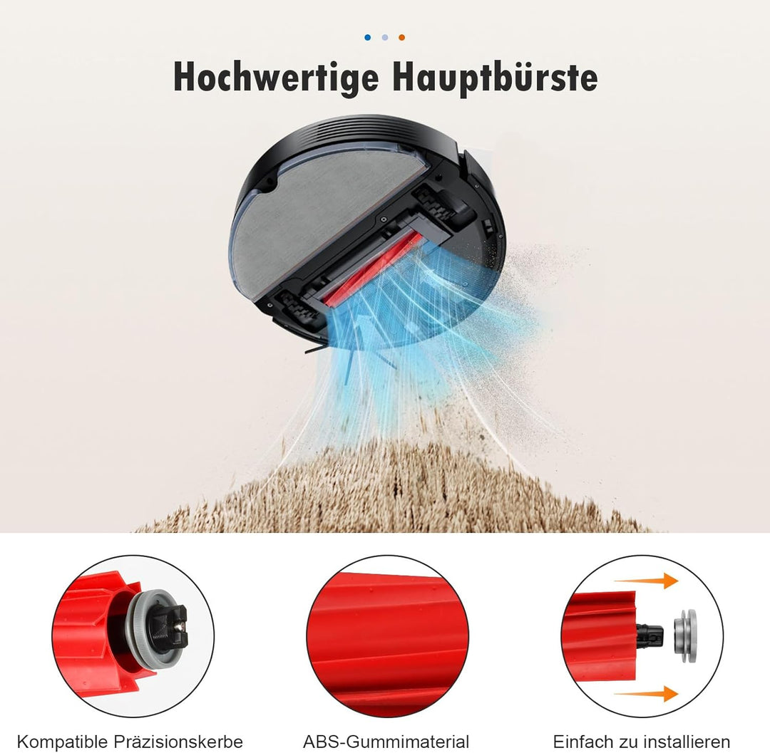 4 Stück Hauptbürste für Roborock S7 / S7+ / S7 MaxV / S7 Max Ultra / S7 MaxV Plus / S7 MaxV Ultra /