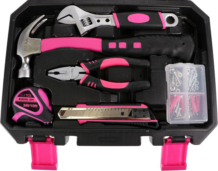 SIXTOL HOME PINK 88 Werkzeugset im Koffer | Für den Heimgebrauch | Werkzeug-Koffer | Schrauber-Bits
