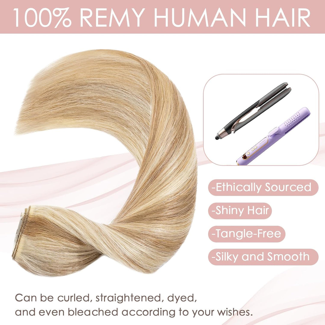 Silk-co Clip in Extensions Echthaar 1Pc 5Clips, Clip in Echthaar Hair Extensions Remy Clip in Haarve