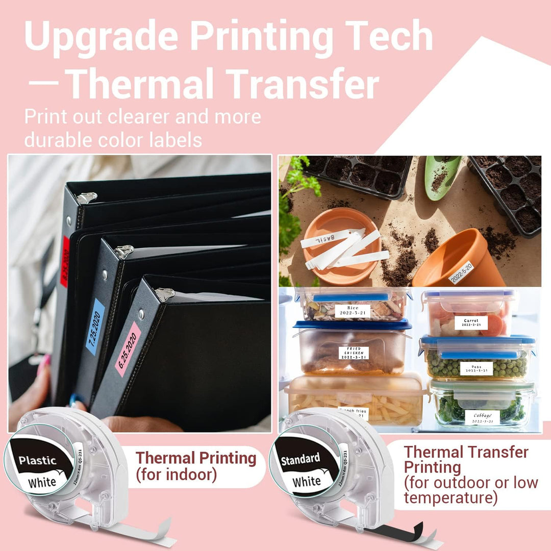 Phomemo P12 Bluetooth Beschriftungsgerät Selbstklebend Etikettiergerät Labeldrucker, Mit 1 Etiketten