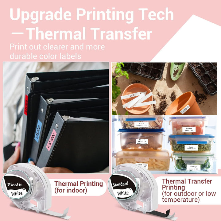 Phomemo P12 Bluetooth Beschriftungsgerät Selbstklebend Etikettiergerät Labeldrucker, Mit 1 Etiketten