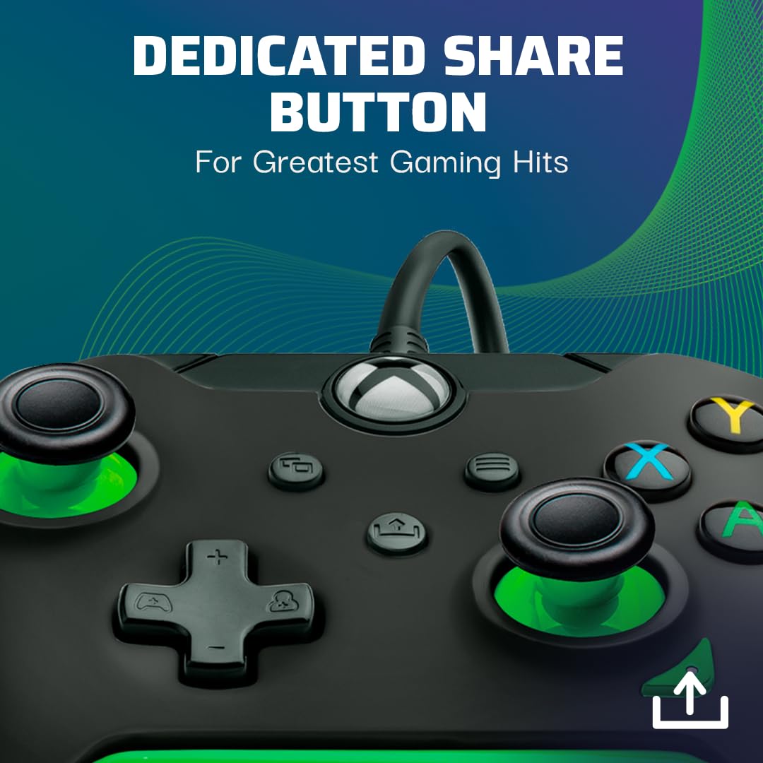 PDP verkabelt Controller Neon Schwarz für XBOX Series X|S, Gamepad, Video Game , Gaming Controller,