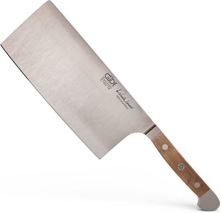 GÜDE Solingen - Hacker geschmiedet, 18 cm, Fasseichenholz, ALPHA FASSEICHE, Doppelkropf, Handmade Ge