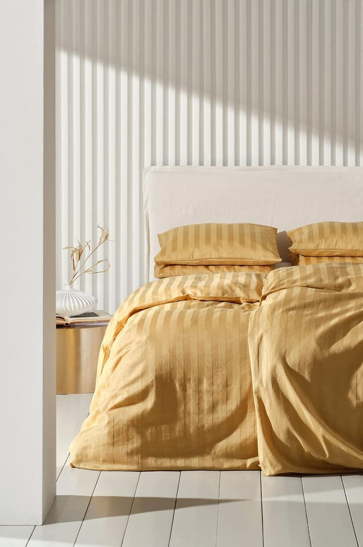 LINJE Bettbezug 155x220 Herbstblatt Gelb, 155x220 Herbstblatt Gelb