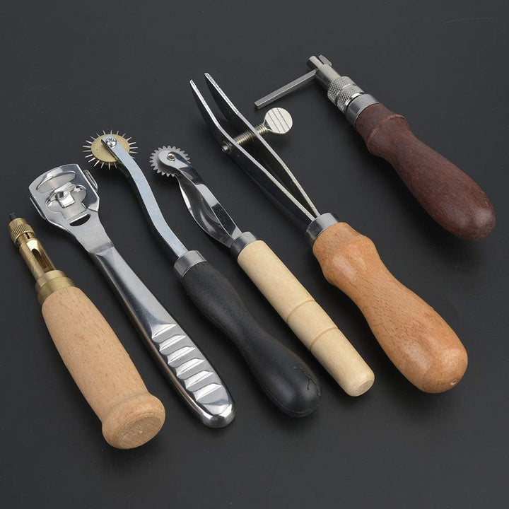 Lederhandwerkswerkzeug-Set, Lederwerkzeug-Sets, Perfekt Zum Nähen Stanzen Schneiden Nähen Lederhandw