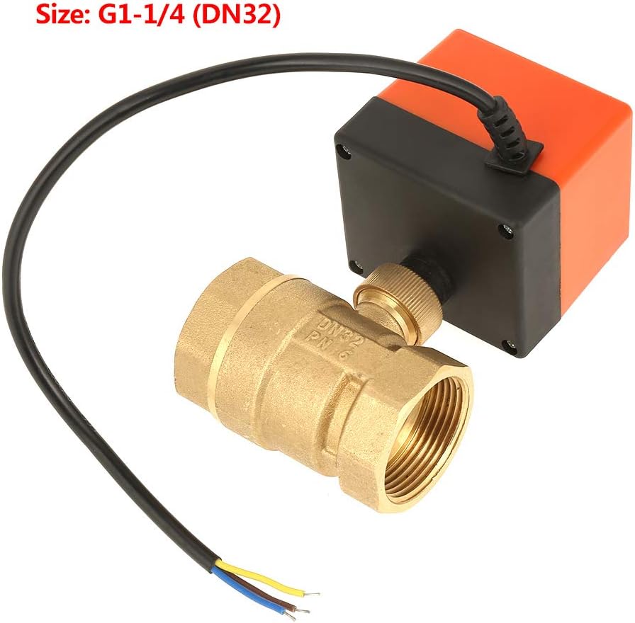 Motorisiertes AC 220V Messing-Kugelhahn, G1-1/4 DN32 2-Wege-3-Draht-2-Punkt-Steuerkugelventil