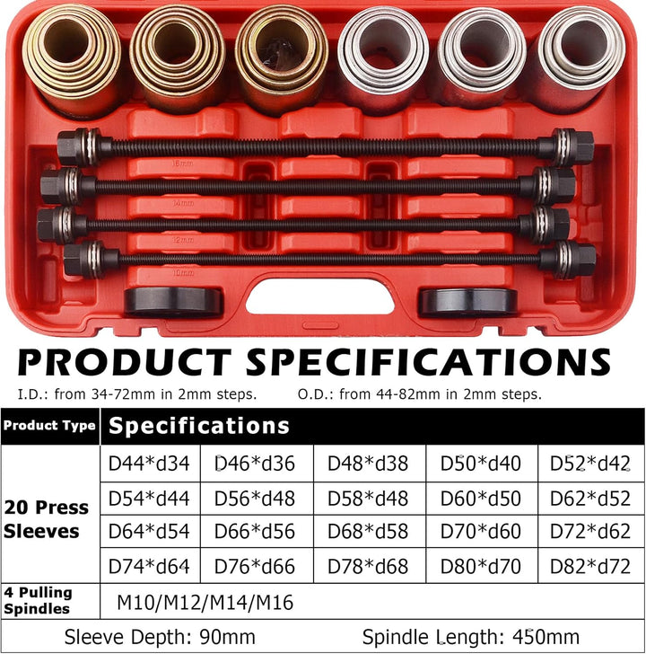DAYUAN Lager Gummibuchsen Radlager Buchsen Silentlager Demontage Abzieher Ausdrücker Werkzeug