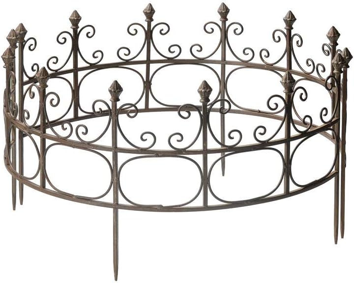 ecosoul 2-er Set Staudenhalter Strauchhalter Gartendeko Rost massiv halbrund Rankhilfe Metall Eisen