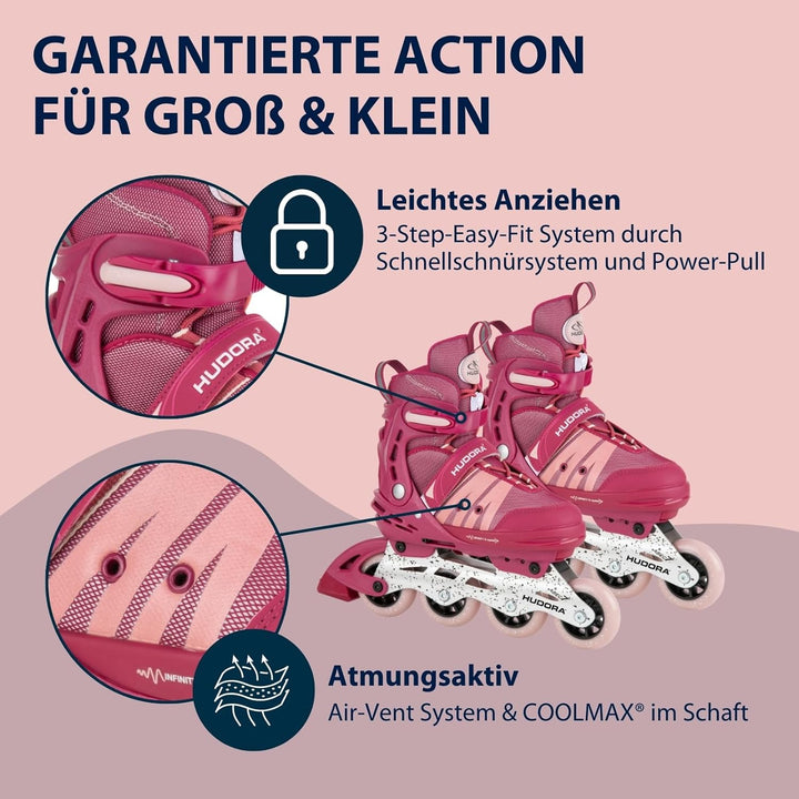 HUDORA Inlineskates Comfort, Softboot Inliner für Kinder, Jugendliche und Erwachsene - Verschiedene