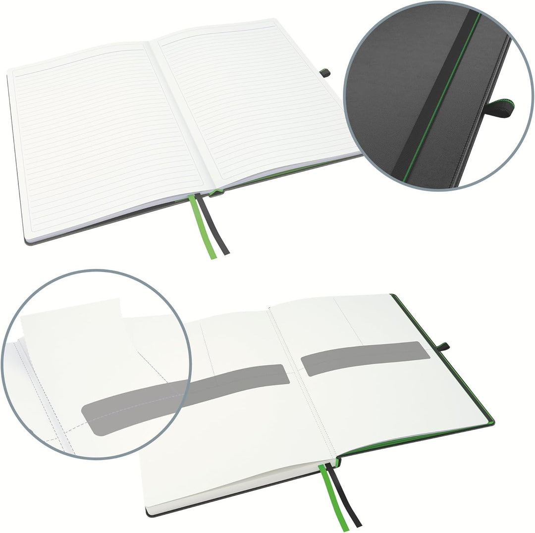 Leitz Complete Qualitäts-Notizbuch A4 liniert, 160 Seiten, 80 Blatt, Hardcover mit hochwertigem Einb