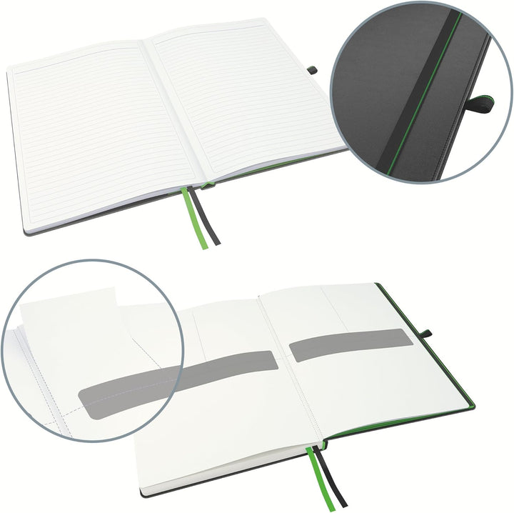 Leitz Complete Qualitäts-Notizbuch A4 liniert, 160 Seiten, 80 Blatt, Hardcover mit hochwertigem Einb