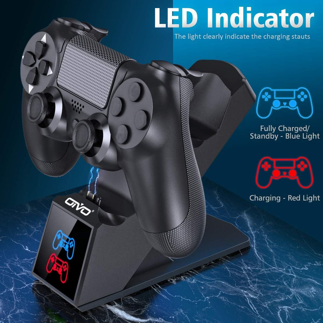 OIVO PS4 Controller Ladestation, Controller Ladestation Charger mit 1,8-Stunden-Ladechip, PS4 Ladege