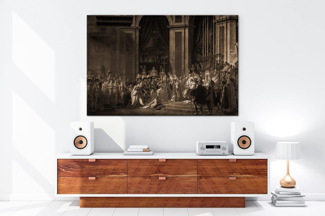 deyoli Krönung Napoleons Format: 80x60 Effekt: Sepia als Leinwandbild, Motiv fertig gerahmt auf Echt