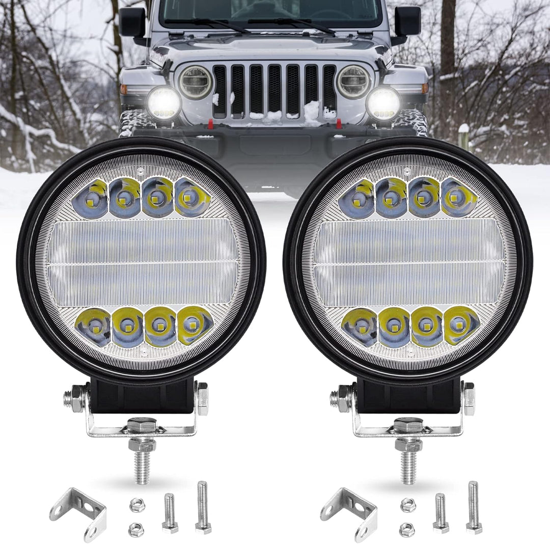 Runde LED Arbeitsscheinwerfer, 72W LED Scheinwerfer mit weiss, Offroad Zusatzscheinwerfer Wasserdich
