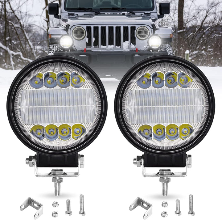 Runde LED Arbeitsscheinwerfer, 72W LED Scheinwerfer mit weiss, Offroad Zusatzscheinwerfer Wasserdich