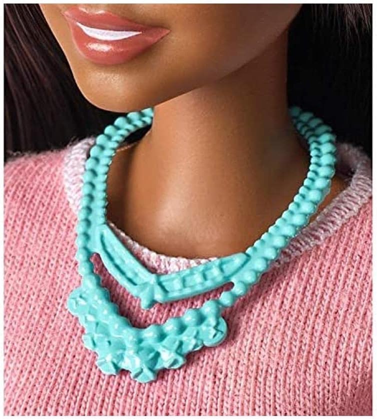 Barbie Berufe Lehrer Puppe Braun mit 10 Lernzubehör, einschliesslich Rotierender Globus und Laptop,