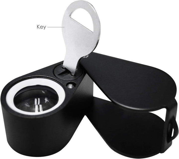 10x21mm Lupe Juwelier Lupe LED UV-Licht Triplet Objektiv Vergrösserungsstein Optisches Werkzeug 10-f