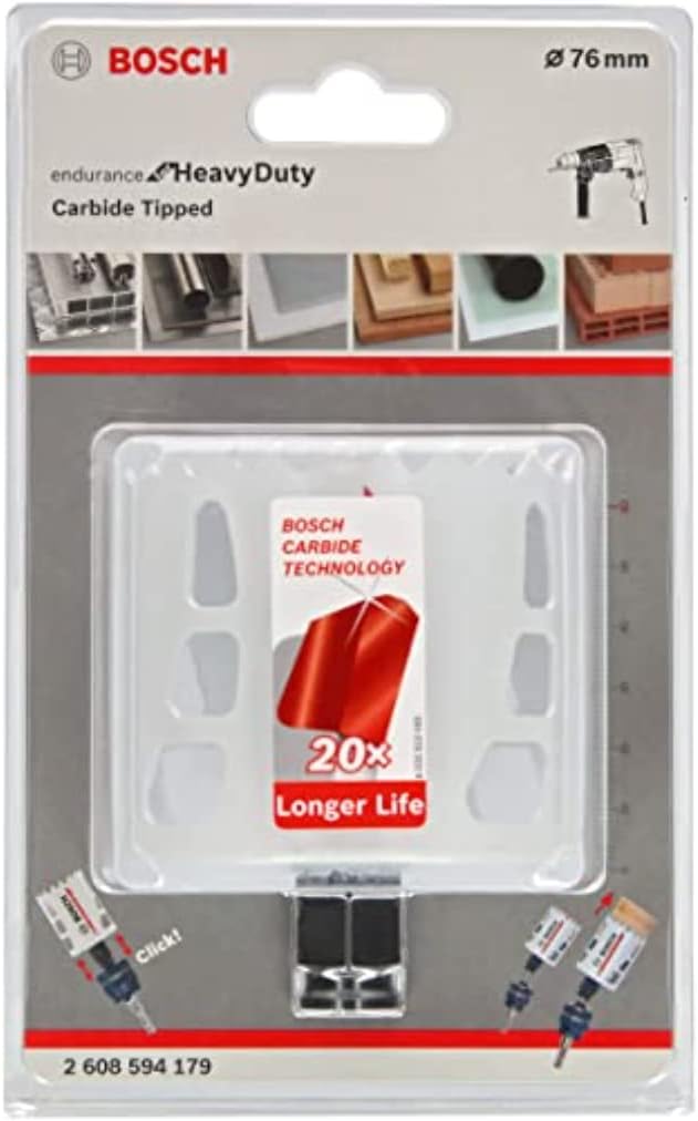 Bosch Accessories Carbide Lochsäge Endurance for Heavy Duty (Ø 76 mm, Zubehör Bohrmaschine), Ø 76 mm