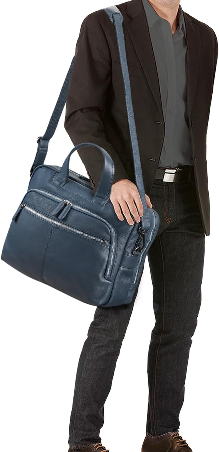 STILORD 'Lias' Echtleder Umhängetasche für Herren - Stilsicher ins nächste Meeting Navy - Blau, Navy