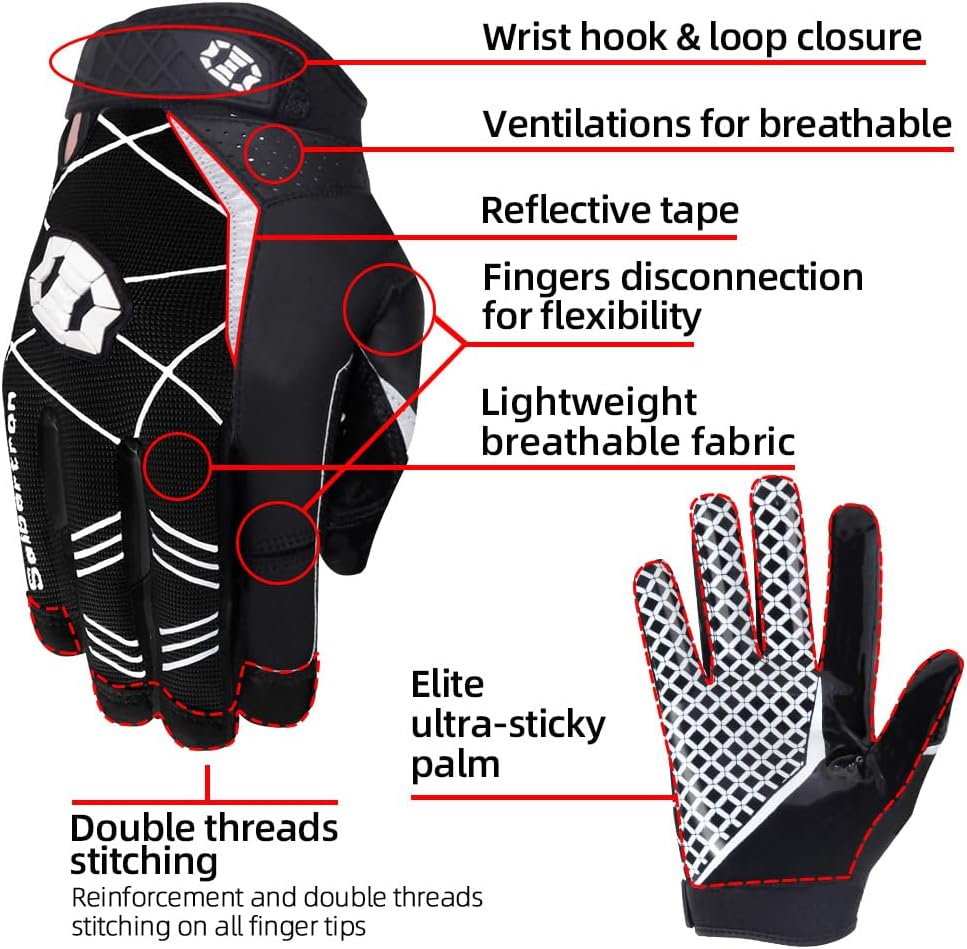 Seibertron Pro 3.0 Elite Ultra-Stick Sports Receiver/Empfänger Handschuhe American Football Gloves J