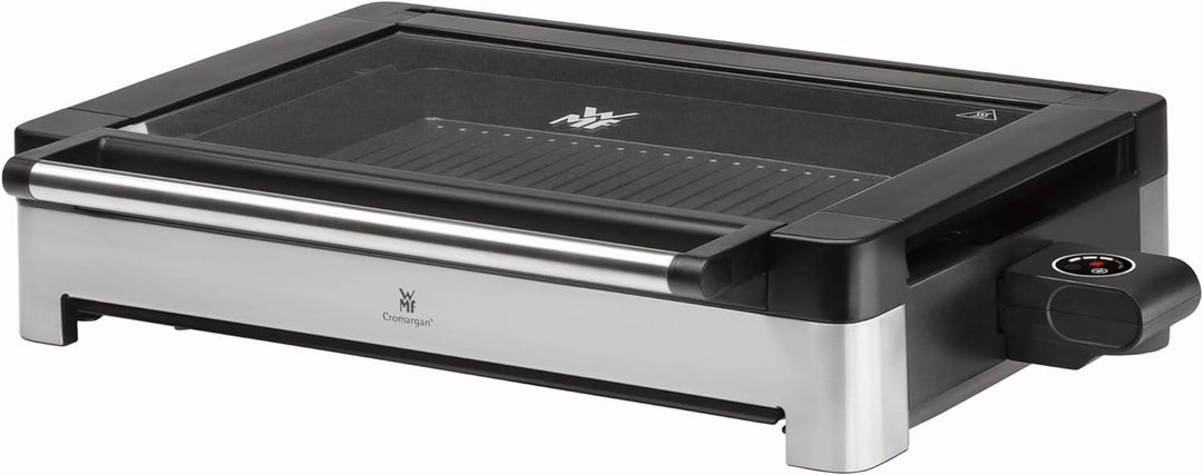 WMF Lono Elektro Tischgrill mit Glasdeckel, beschichtete Grillplatte, 2200 Watt, edelstahl matt & St