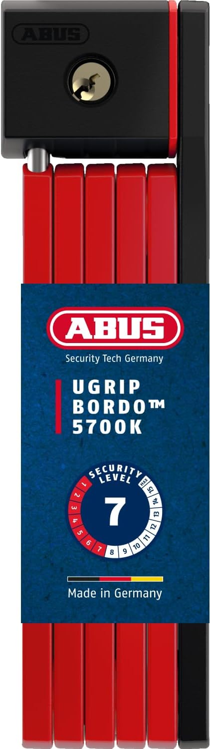 ABUS Faltschloss Bordo uGrip 5700K SH mit Halterung - Fahrradschloss mit 5 mm starken Stäben - ABUS-