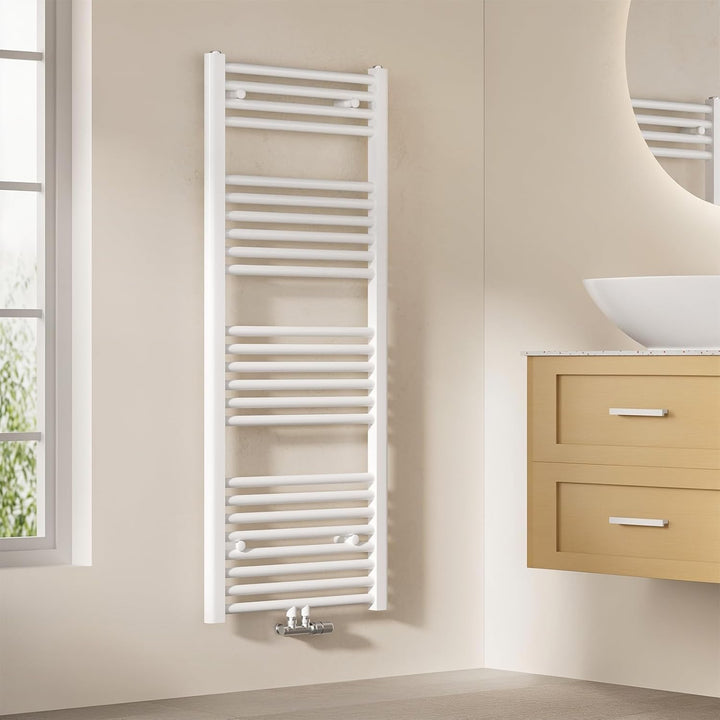 EMKE Badheizkörper Handtuchtrockner, Handtuchwärmer 500x1200mm 513 Watt Weiss Handtuchheizkörper für