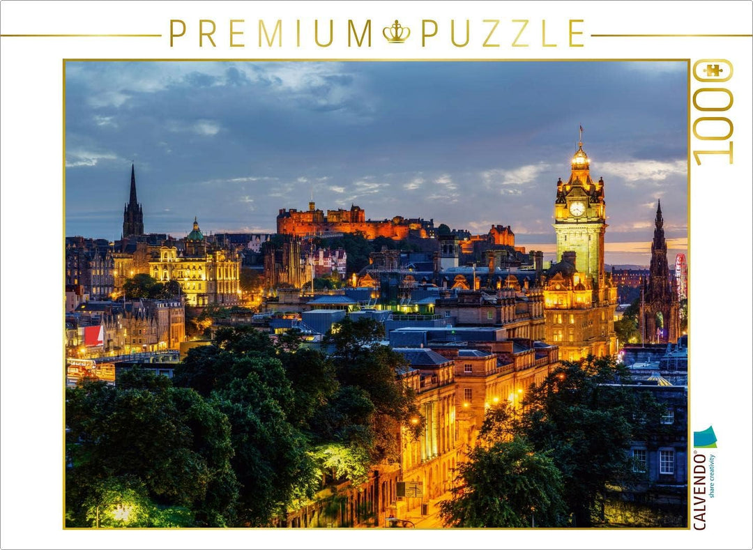 CALVENDO Puzzle Edinburgh bei Nacht 1000 Teile Lege-Grösse 64 x 48 cm Foto-Puzzle Bild von Christian