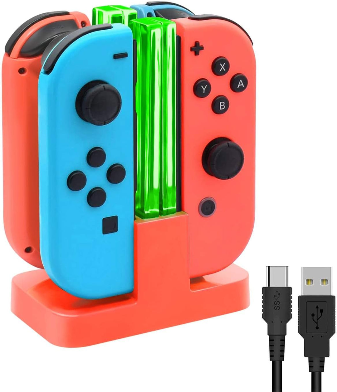 FYOUNG Switch Controller Ladestation Kompatibel mit Nintendo Switch/Switch OLED Joy Con, Quad Switch