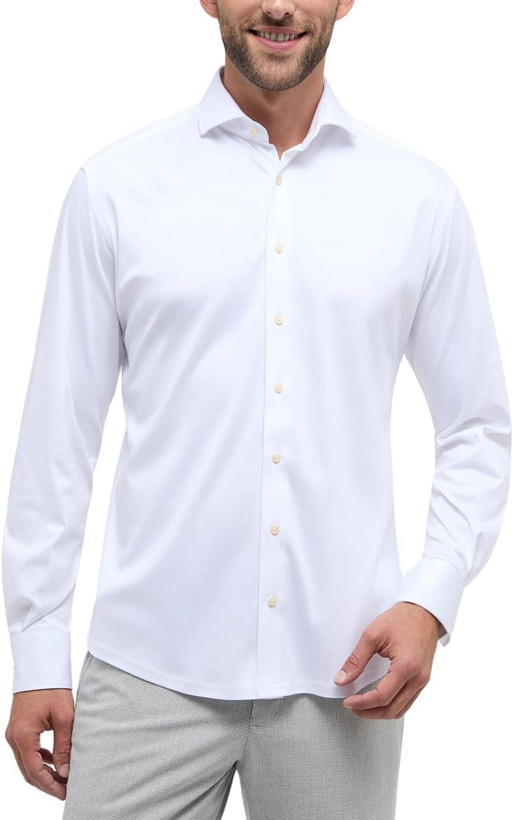 eterna Herren Jersey Shirt MODERN FIT 46 Weiss, 46 Weiss